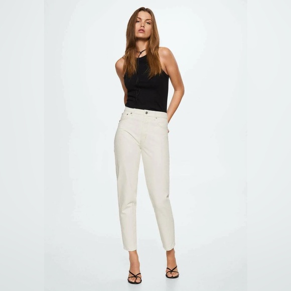 MANGO Mom Jeans in Ecru - Picture 1 of 5